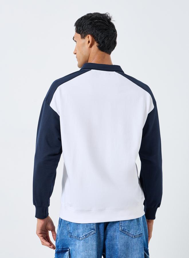 Styli Men New England Graphic Zip Collar Sweatshirt - Image 4